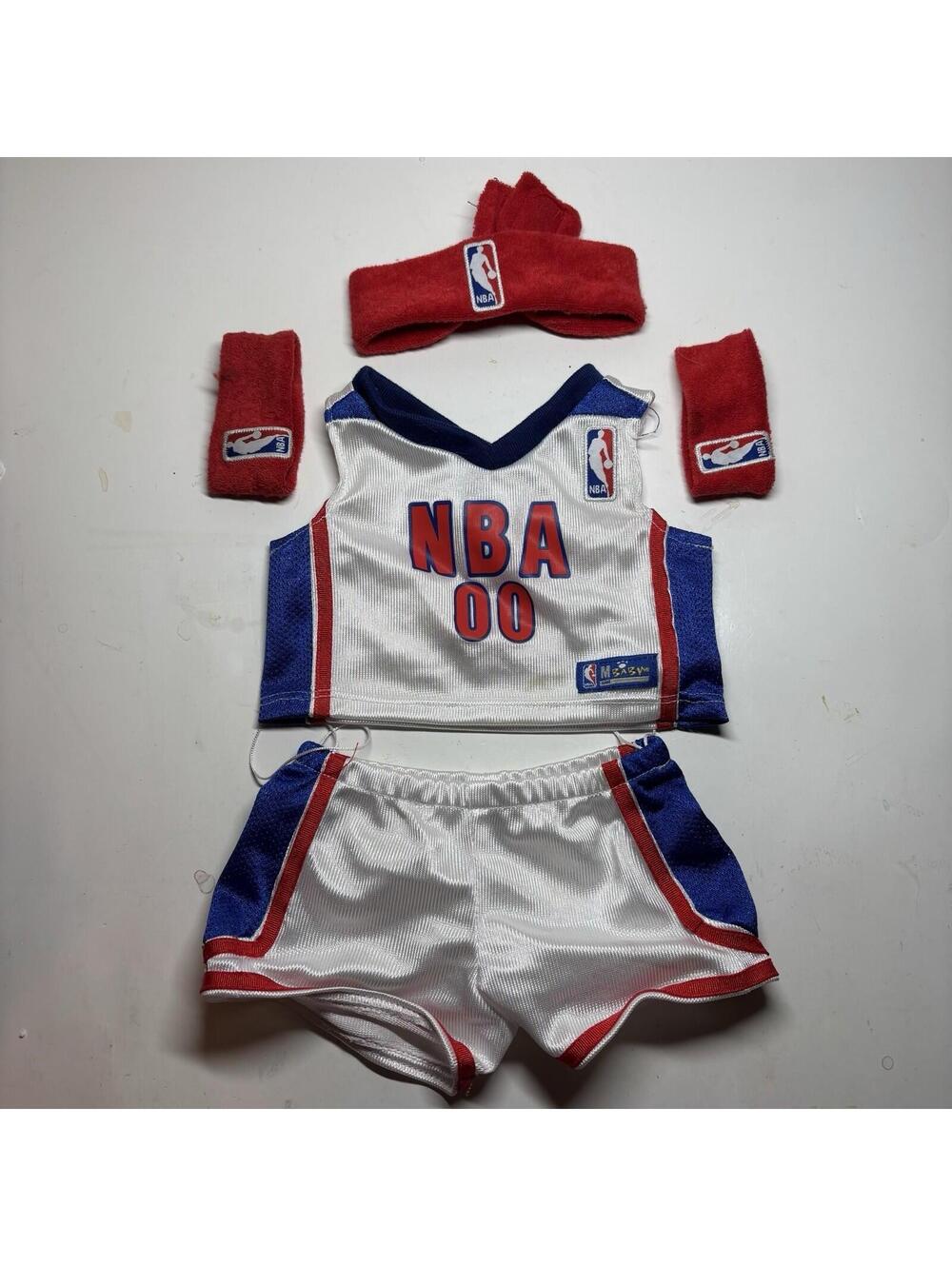 Vintage NBA Build A Bear Outfit Set Jersey Shorts Headband Wristbands 00 Plush